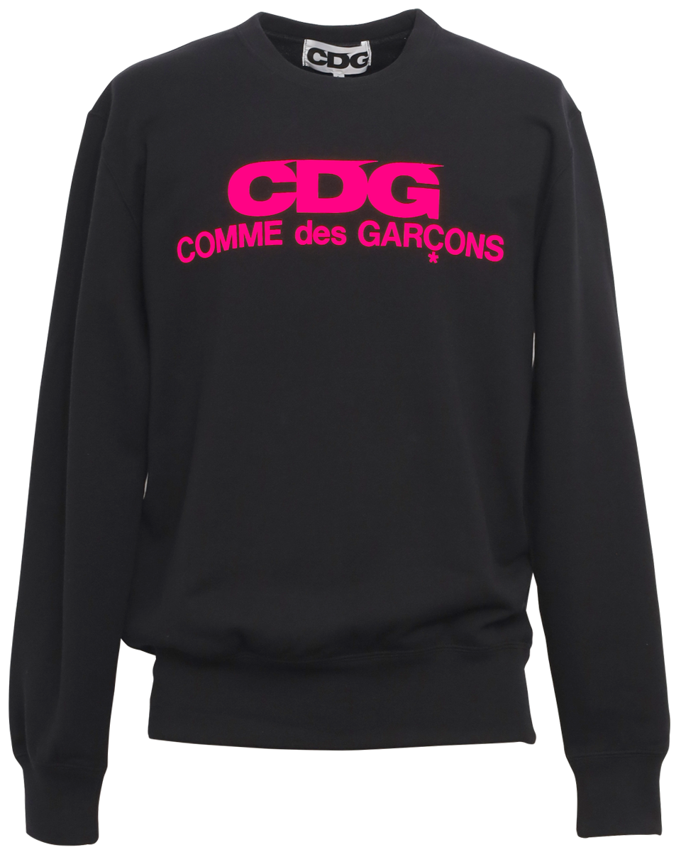 CDG CLASSIC CREW NECK SWEATSHIRT / PINK LOGO - CDG BY COMME des CDG CLASSIC CREW NECK SWEATSHIRT / PINK LOGO - CDG BY COMME des