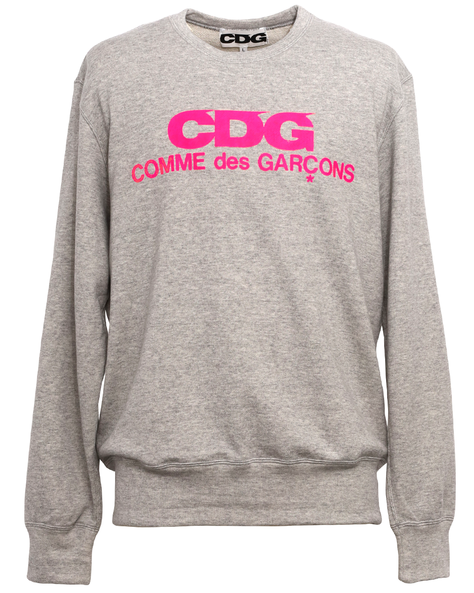 CDG CLASSIC CREW NECK SWEATSHIRT / PINK LOGO - CDG BY COMME des CDG CLASSIC CREW NECK SWEATSHIRT / PINK LOGO - CDG BY COMME des
